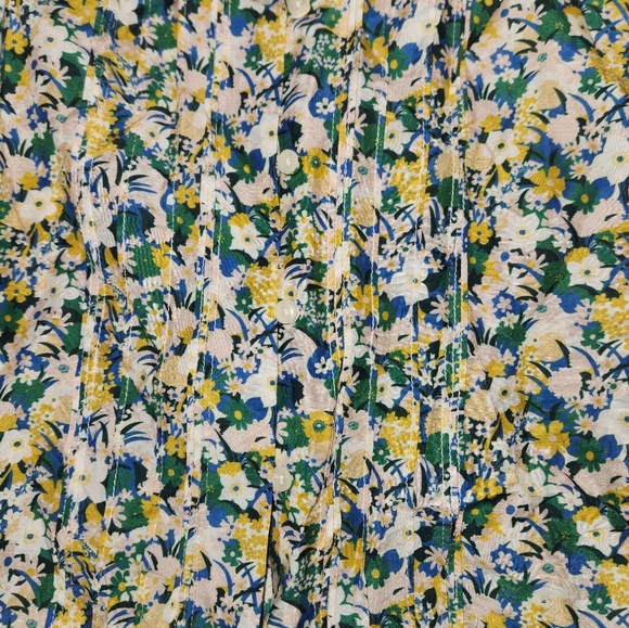 NWT Birds of Paradis by Trovata Short Sleeve Cotton and Silk Blouse Size Large - Picture 12 of 13